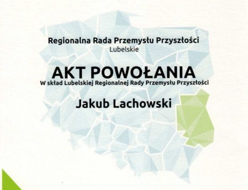 Jakub Lachowski powołany do Lubelskiej Regionalnej Rady Przemysłu Przyszłości